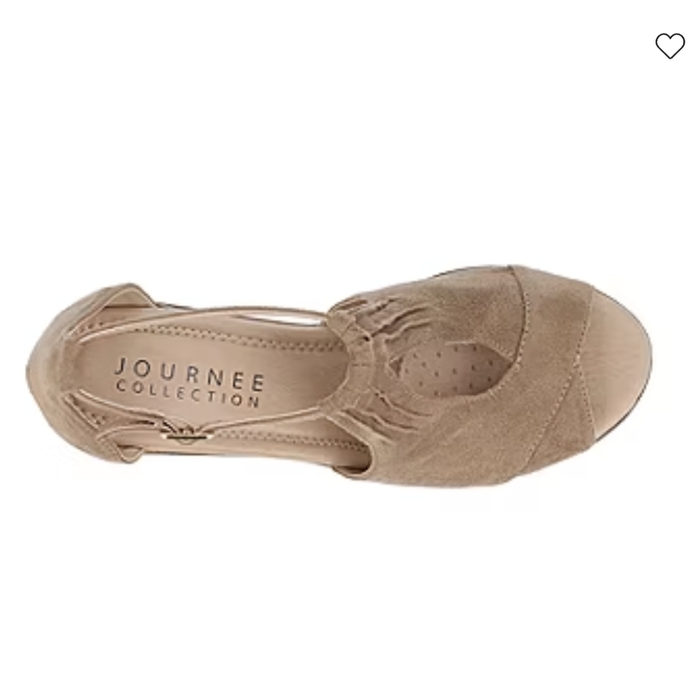 Journee Collection Kedzie Wedge Sandal, Taupe - Picture 6 of 9